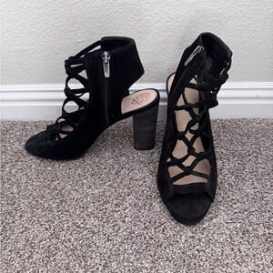 Black Strappy Heeled Sandals